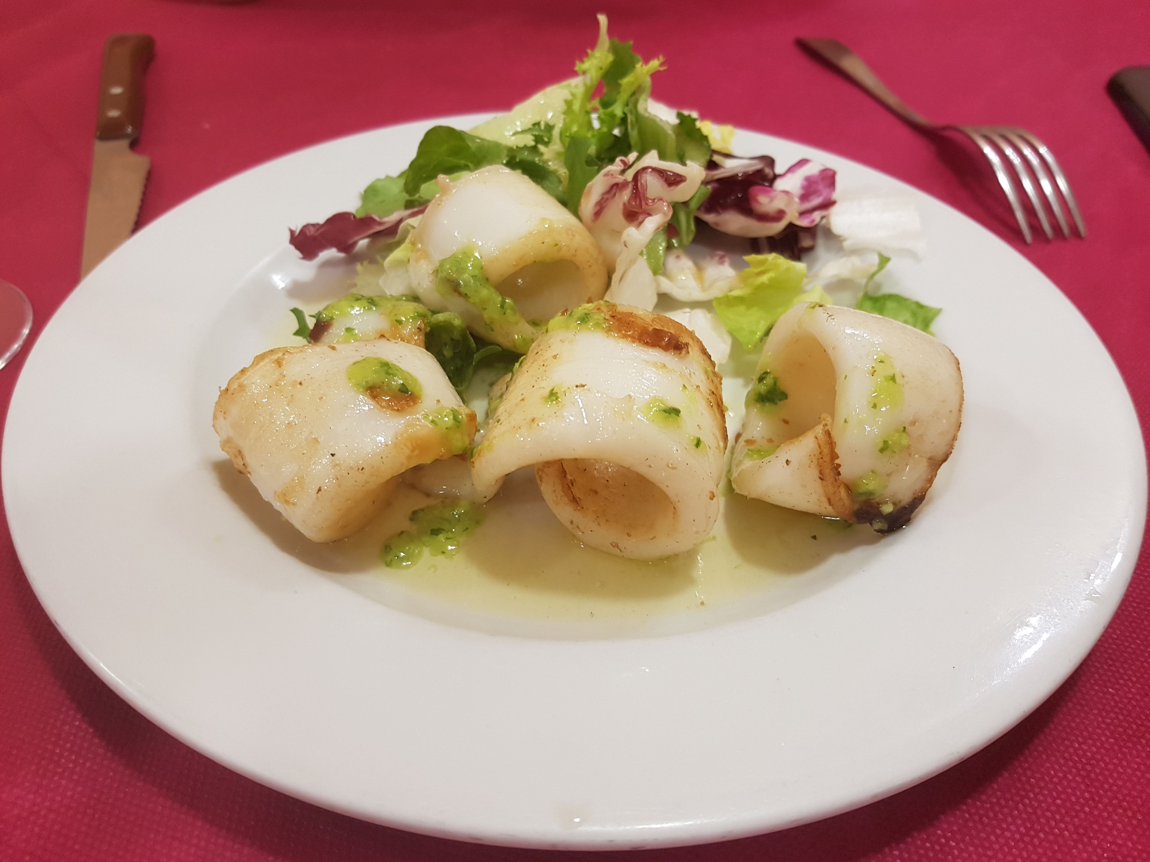 Calamares a la plancha con ajo perejil