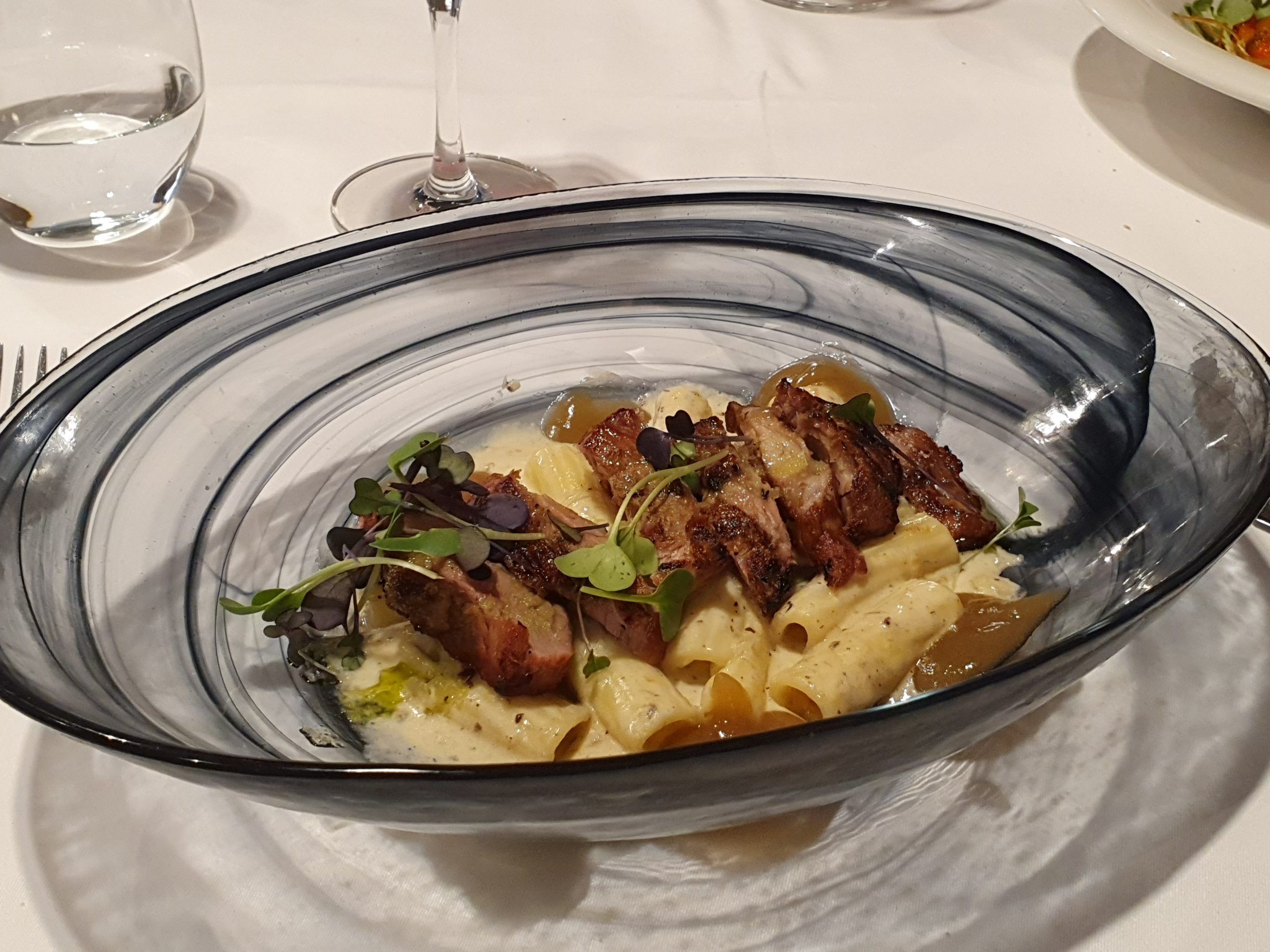 Pluma de Duroc a la brasa con pasta fresca trufada